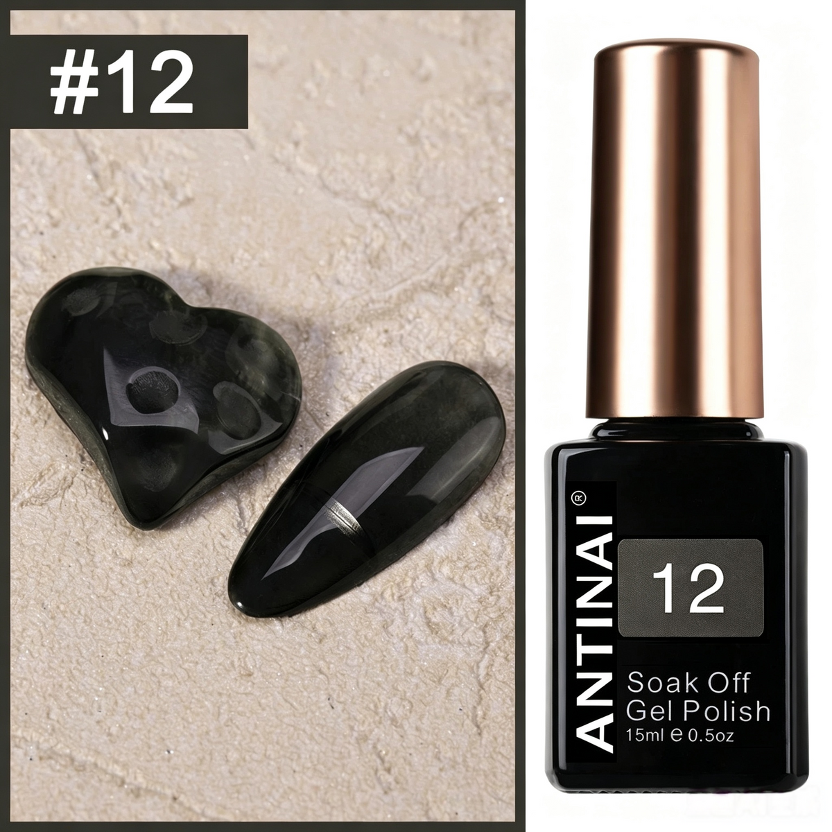 15ml ANTINAI Semi‑Sheer Jelly Gel Nail Polish, Bright Stained Glass Translucent Color for Nail Art