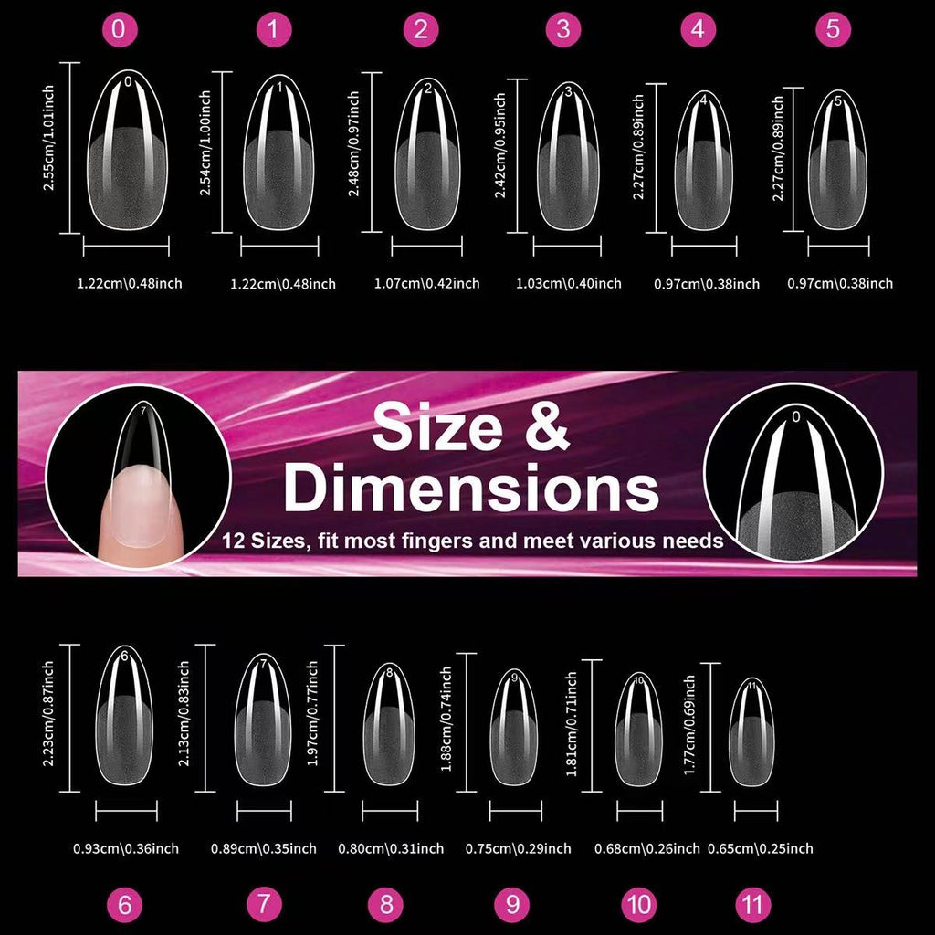 ANTINAI Soft Gel Nail Tips 240Pcs – Half Matte No-File Press-On Nail Tips Multi Shape Clear Full Cover False Nails for Nail Extension DIY Manicure