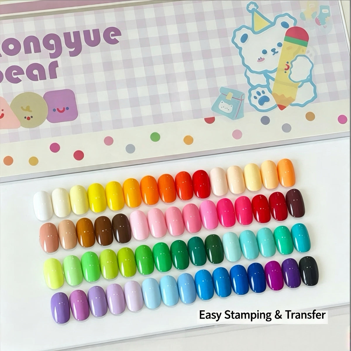 60 Colors Solid Pigment Nail Pudding Gel Palette, Creamy Soft Mist Stamp Gel for Nail Gradient & Painting