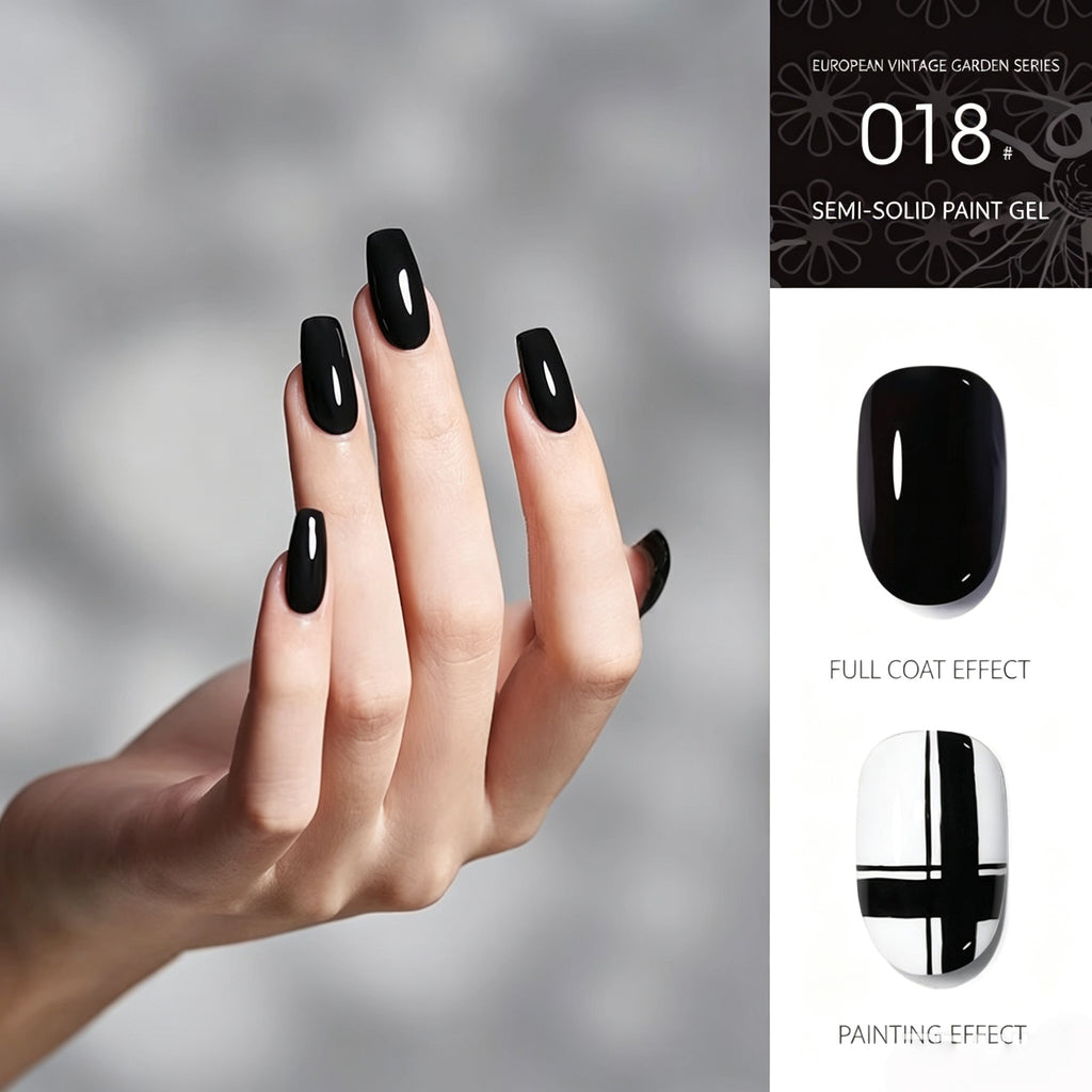18 Colors Semi‑Solid Nail Paint Gel, Non‑Wipe Cream Gel for Nail Art Painting, Liner & DIY Manicure