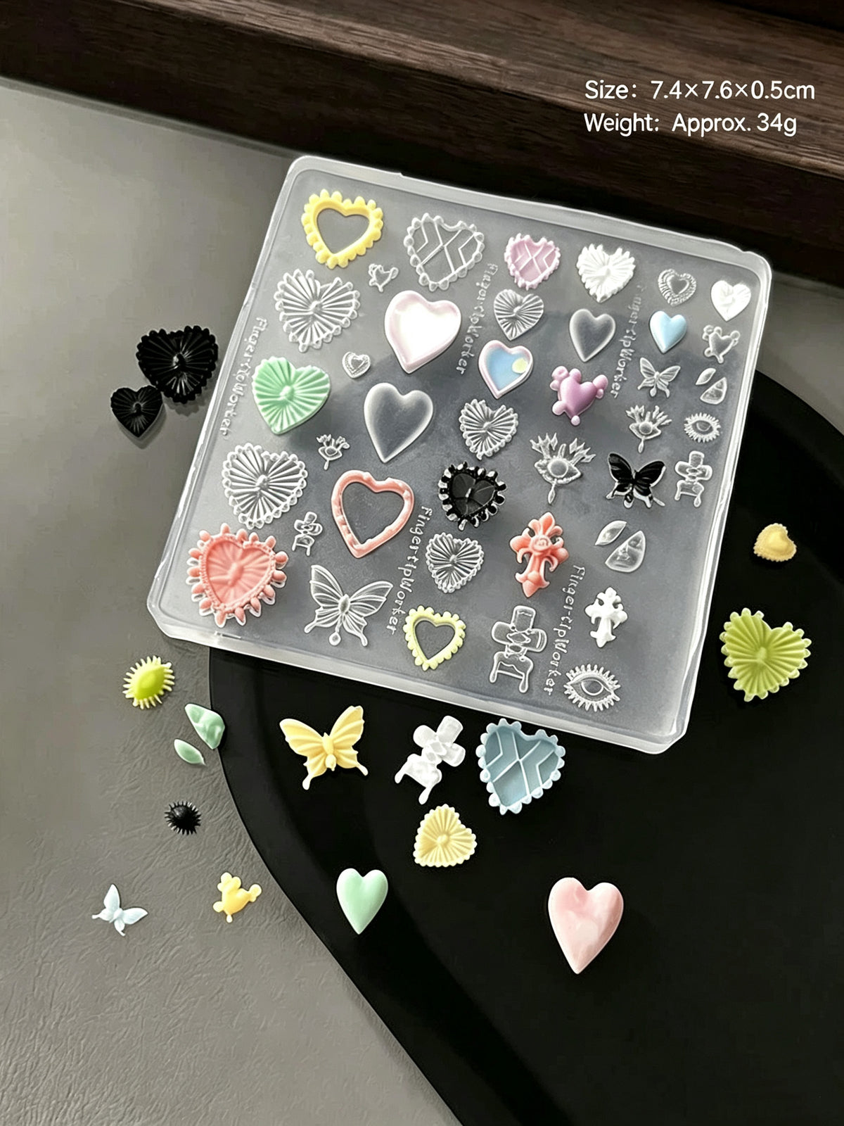 Cross & Heart Butterfly Silicone Nail Mold｜3D Relief Nail Art Mould for Relief Gel, Molding Gel