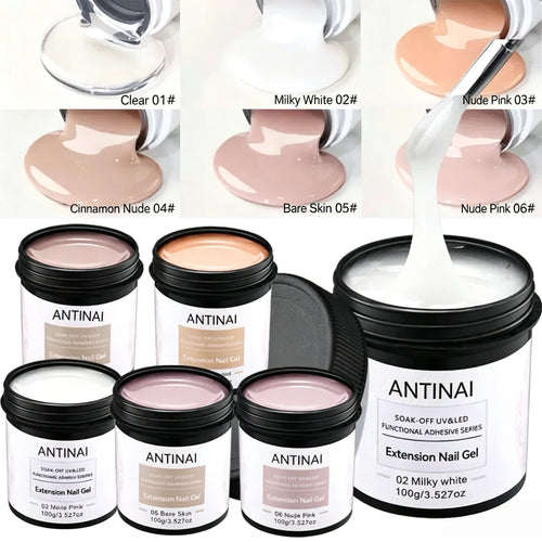 7 in 1 Builder Nail Gel, ANTINAI Multi-Functional Extension Gel for Apex Building, Nail Enhancement, Rhinestone Glue, Nail Shaping