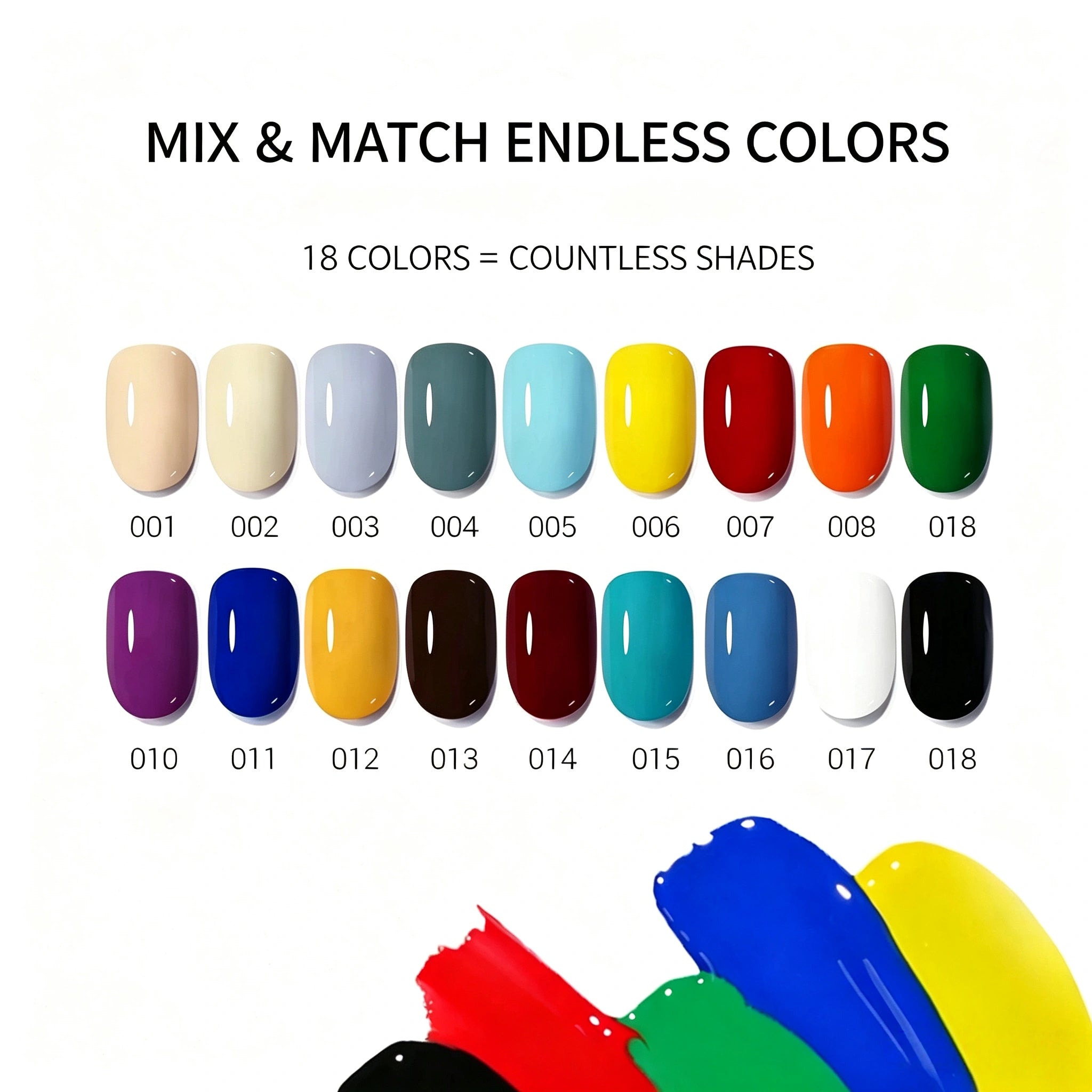 18 Colors Semi‑Solid Nail Paint Gel, Non‑Wipe Cream Gel for Nail Art Painting, Liner & DIY Manicure