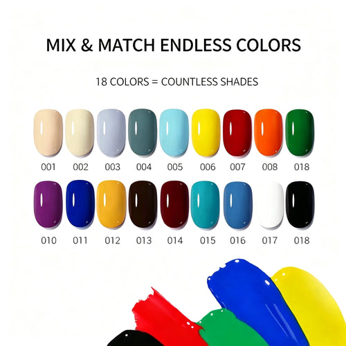 18 Colors Semi‑Solid Nail Paint Gel, Non‑Wipe Cream Gel for Nail Art Painting, Liner & DIY Manicure