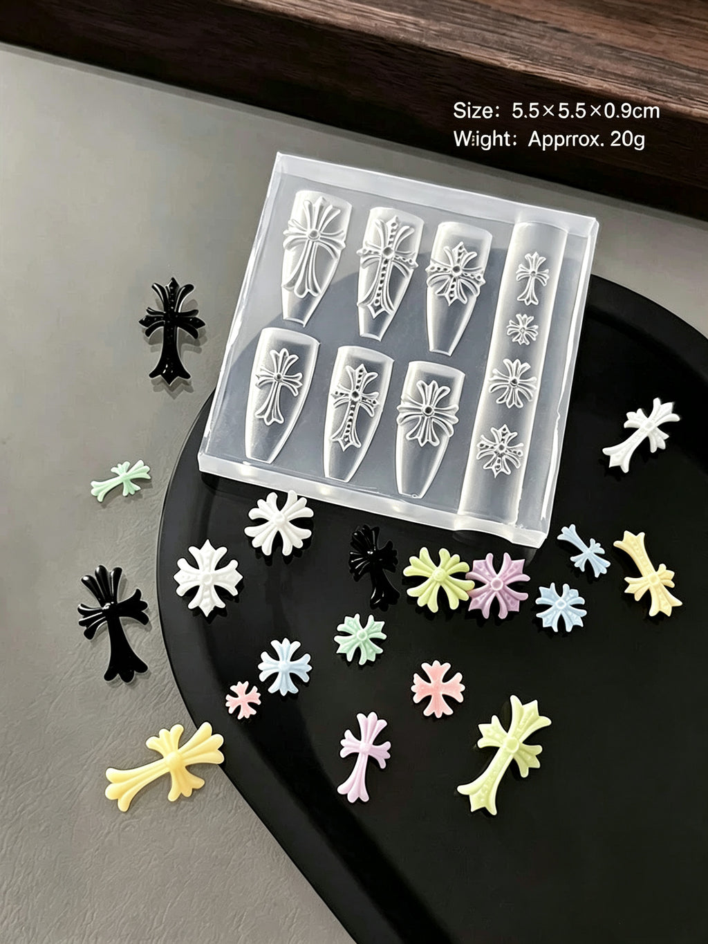 Cross & Heart Butterfly Silicone Nail Mold｜3D Relief Nail Art Mould for Relief Gel, Molding Gel