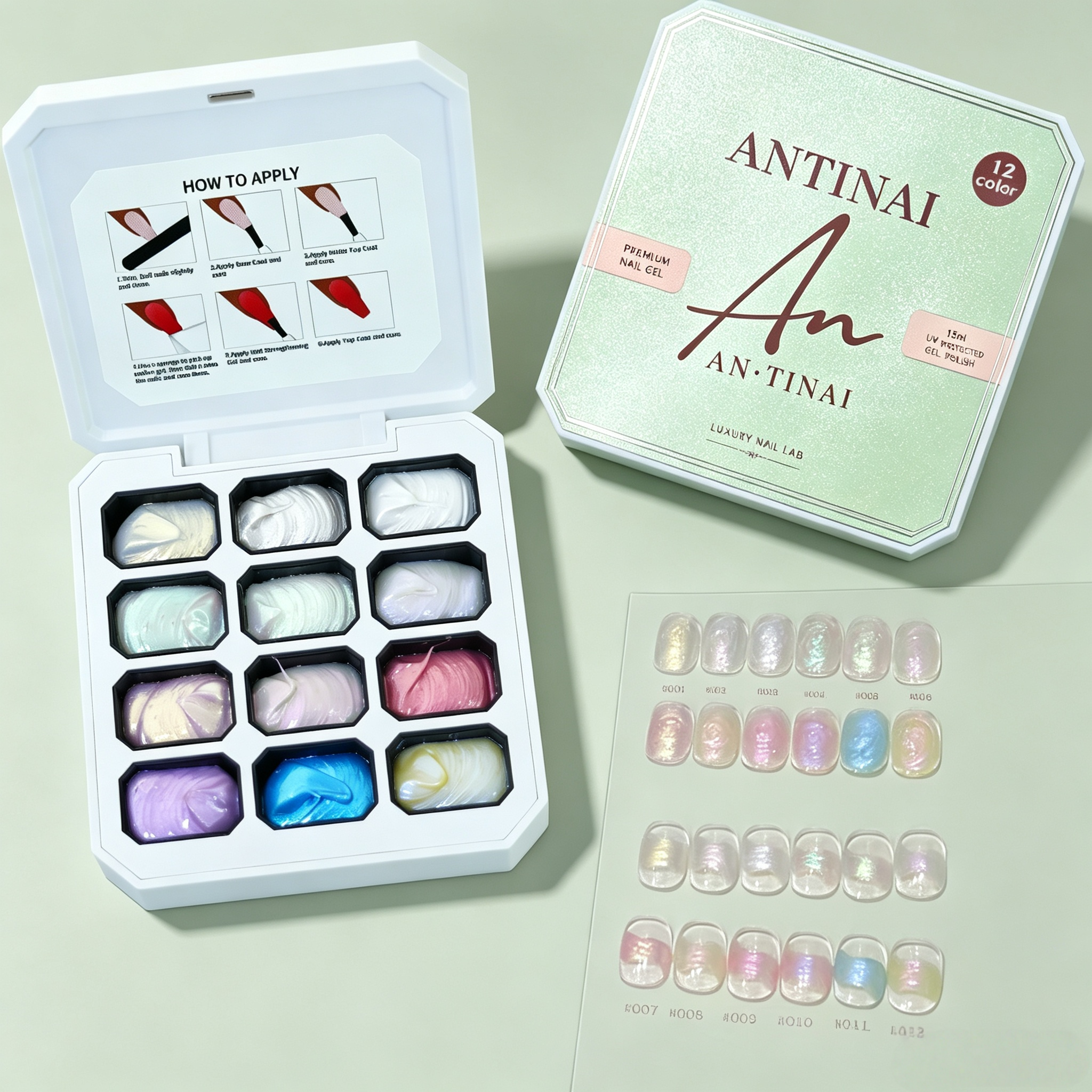 ANTINAI 12‑Colors  Patting Gel, HEMA‑Free & TPO‑Free Non‑Toxic Pigment Paste, Professional Salon Nail Supplies