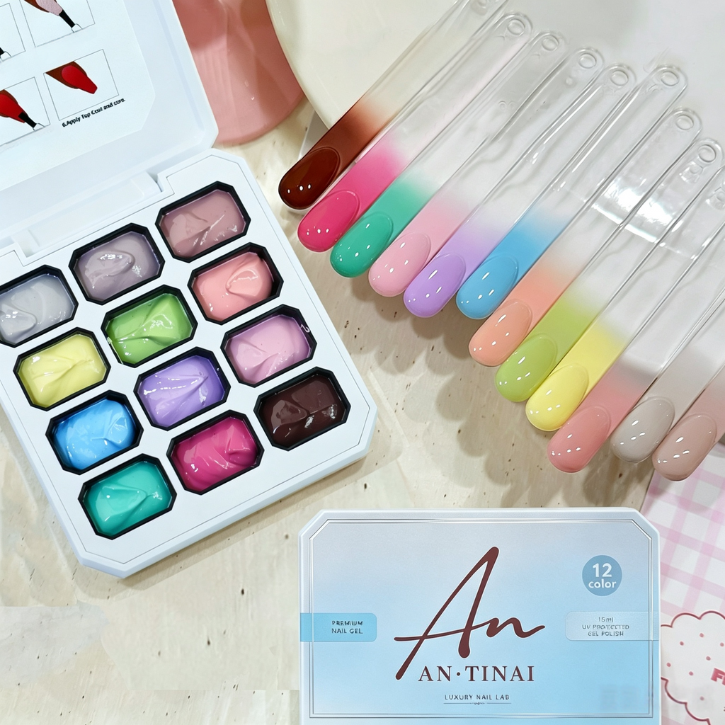 ANTINAI 12‑Colors  Patting Gel, HEMA‑Free & TPO‑Free Non‑Toxic Pigment Paste, Professional Salon Nail Supplies