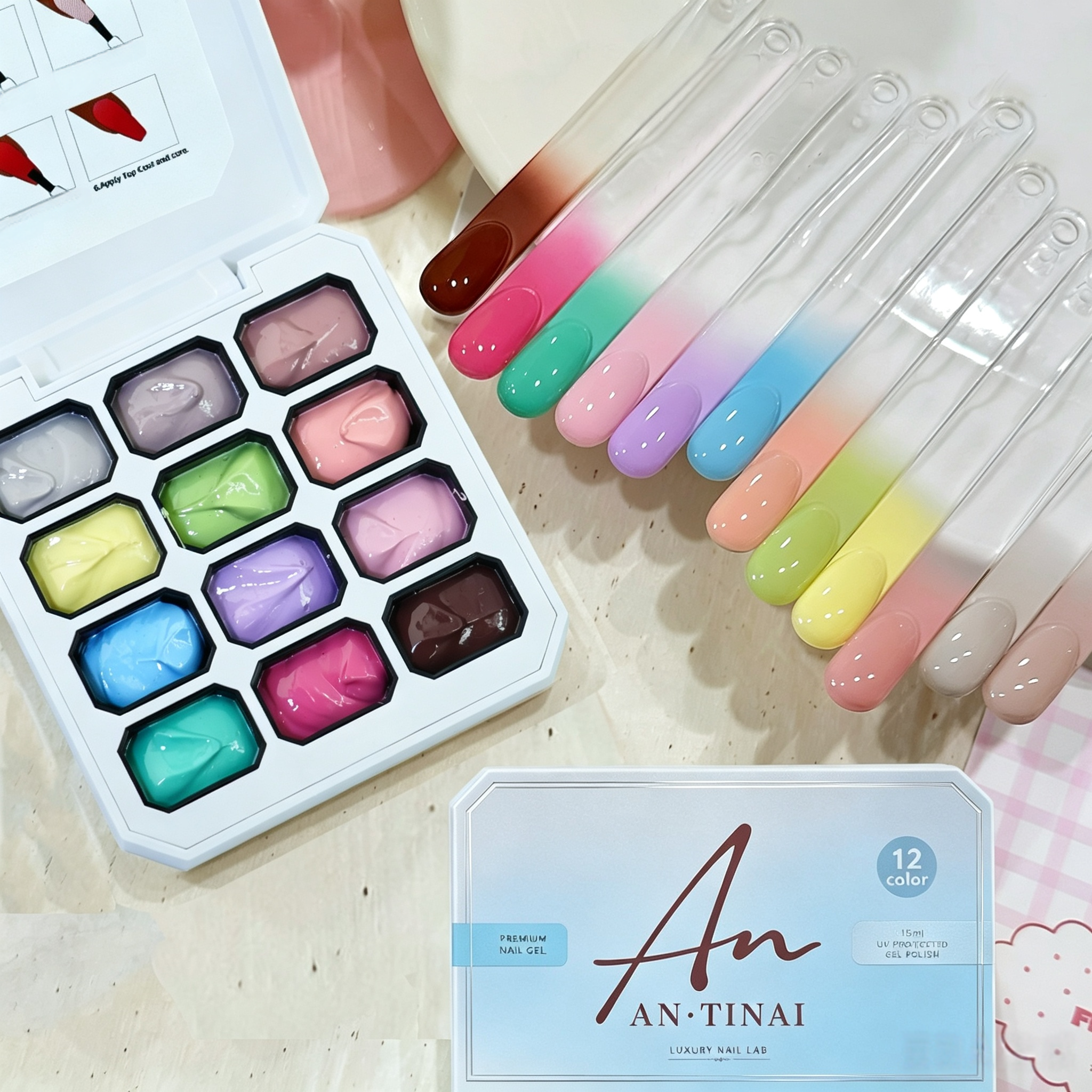 ANTINAI 12‑Colors  Patting Gel, HEMA‑Free & TPO‑Free Non‑Toxic Pigment Paste, Professional Salon Nail Supplies