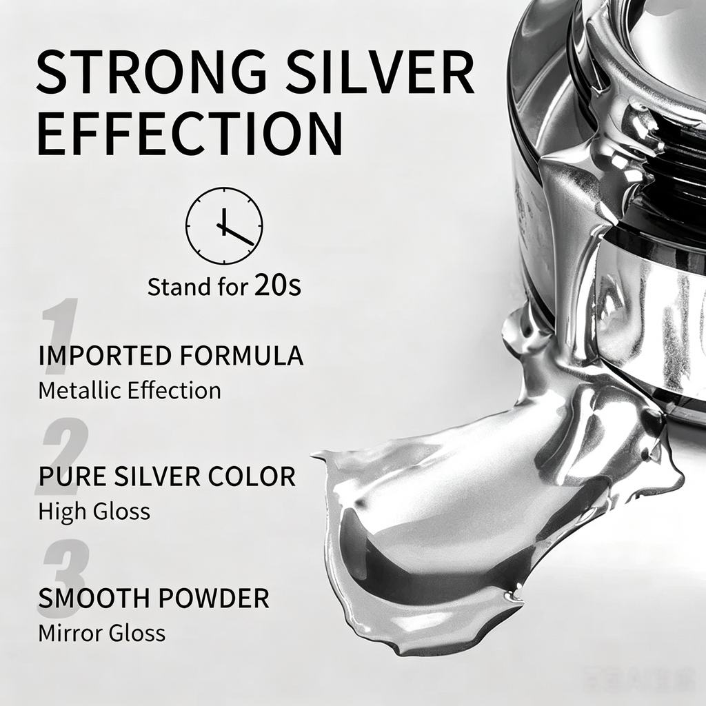 ANTINAI Mirror Metal Painting Gel, Mirror Gold & Silver Metallic Liner Gel for Nail Salon Art