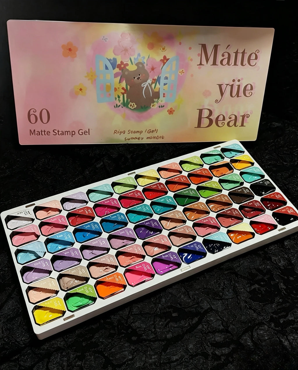 60 Colors Solid Pigment Nail Pudding Gel Palette, Creamy Soft Mist Stamp Gel for Nail Gradient & Painting