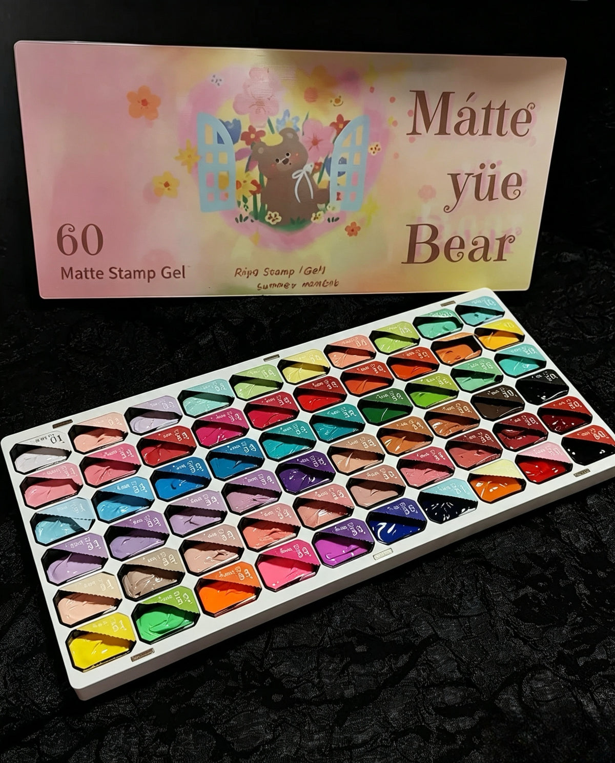 60 Colors Solid Pigment Nail Pudding Gel Palette, Creamy Soft Mist Stamp Gel for Nail Gradient & Painting