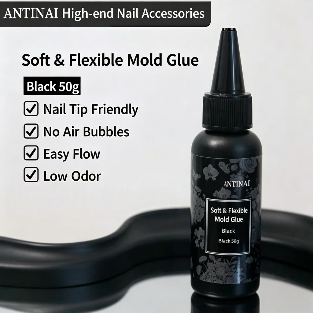 ANTINAI Soft & Flexible Mold Glue – Low‑Odor No‑Bubble UV Gel for 3D Silicone Nail Molds
