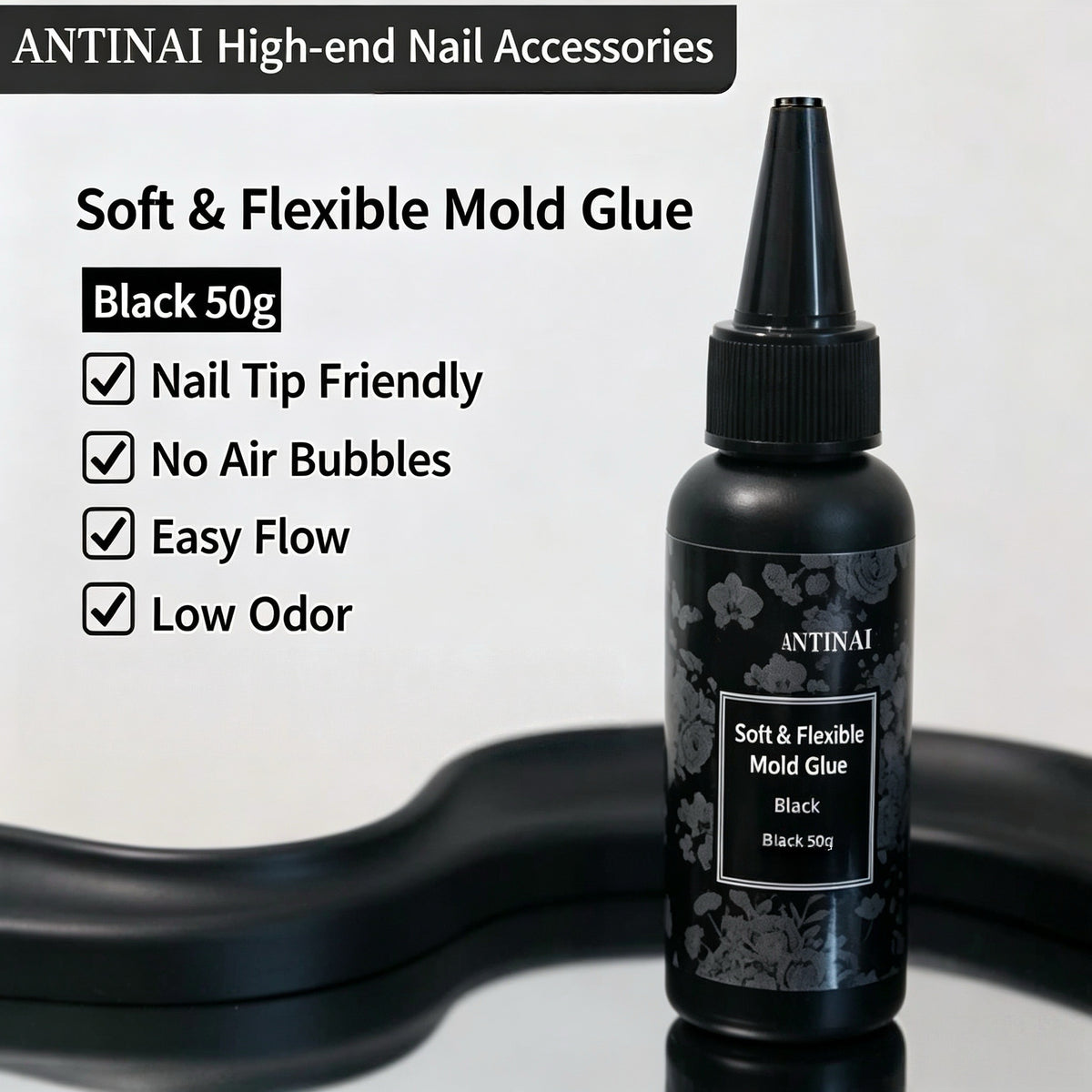 ANTINAI Soft & Flexible Mold Glue – Low‑Odor No‑Bubble UV Gel for 3D Silicone Nail Molds