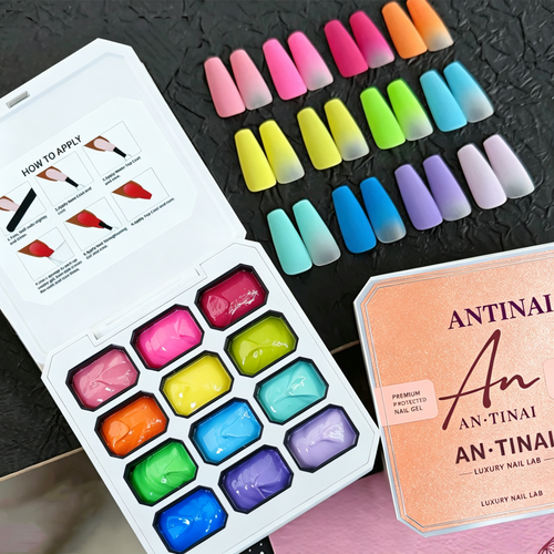 ANTINAI 12‑Colors  Patting Gel, HEMA‑Free & TPO‑Free Non‑Toxic Pigment Paste, Professional Salon Nail Supplies