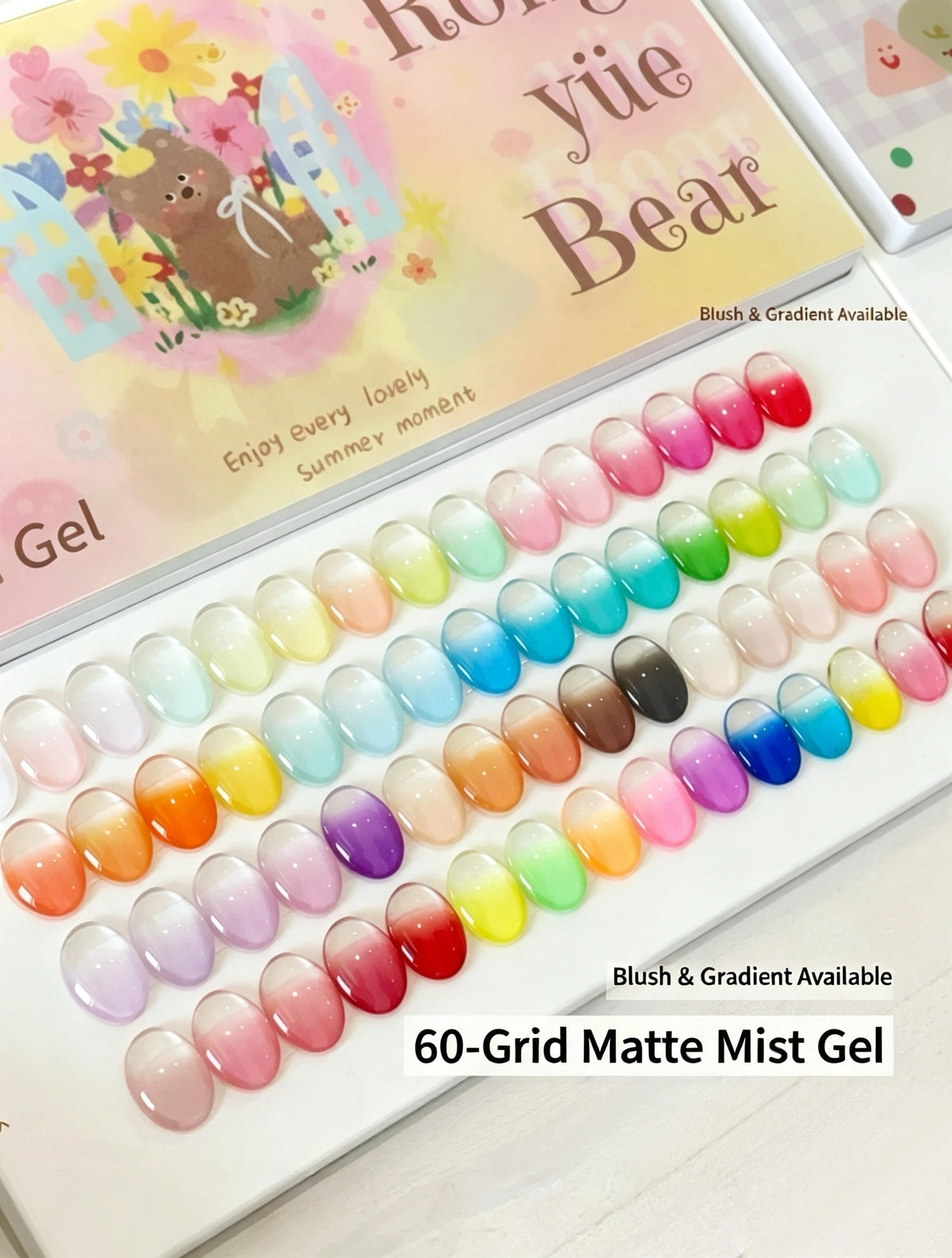 60 Colors Solid Pigment Nail Pudding Gel Palette, Creamy Soft Mist Stamp Gel for Nail Gradient & Painting