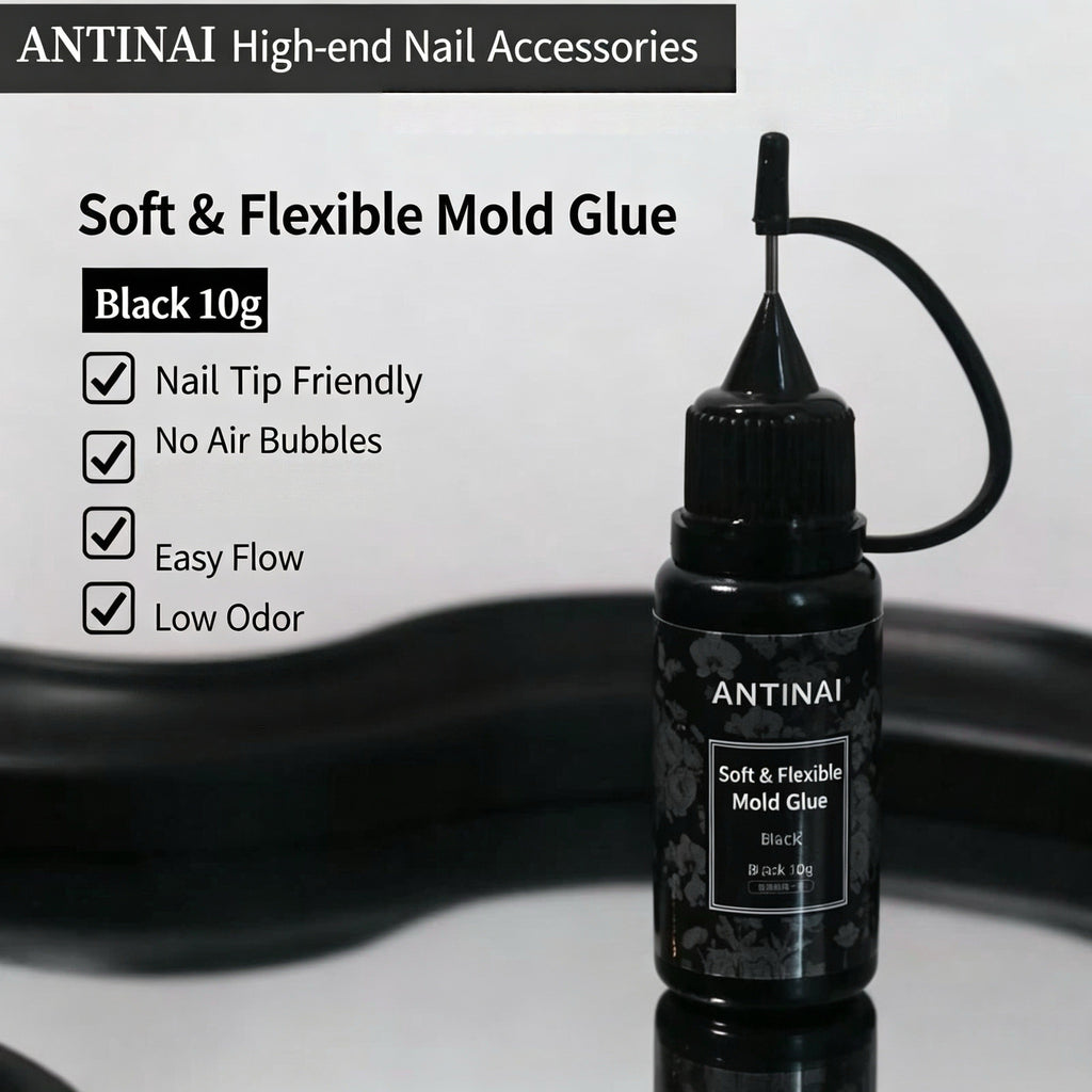 ANTINAI Soft & Flexible Mold Glue – Low‑Odor No‑Bubble UV Gel for 3D Silicone Nail Molds