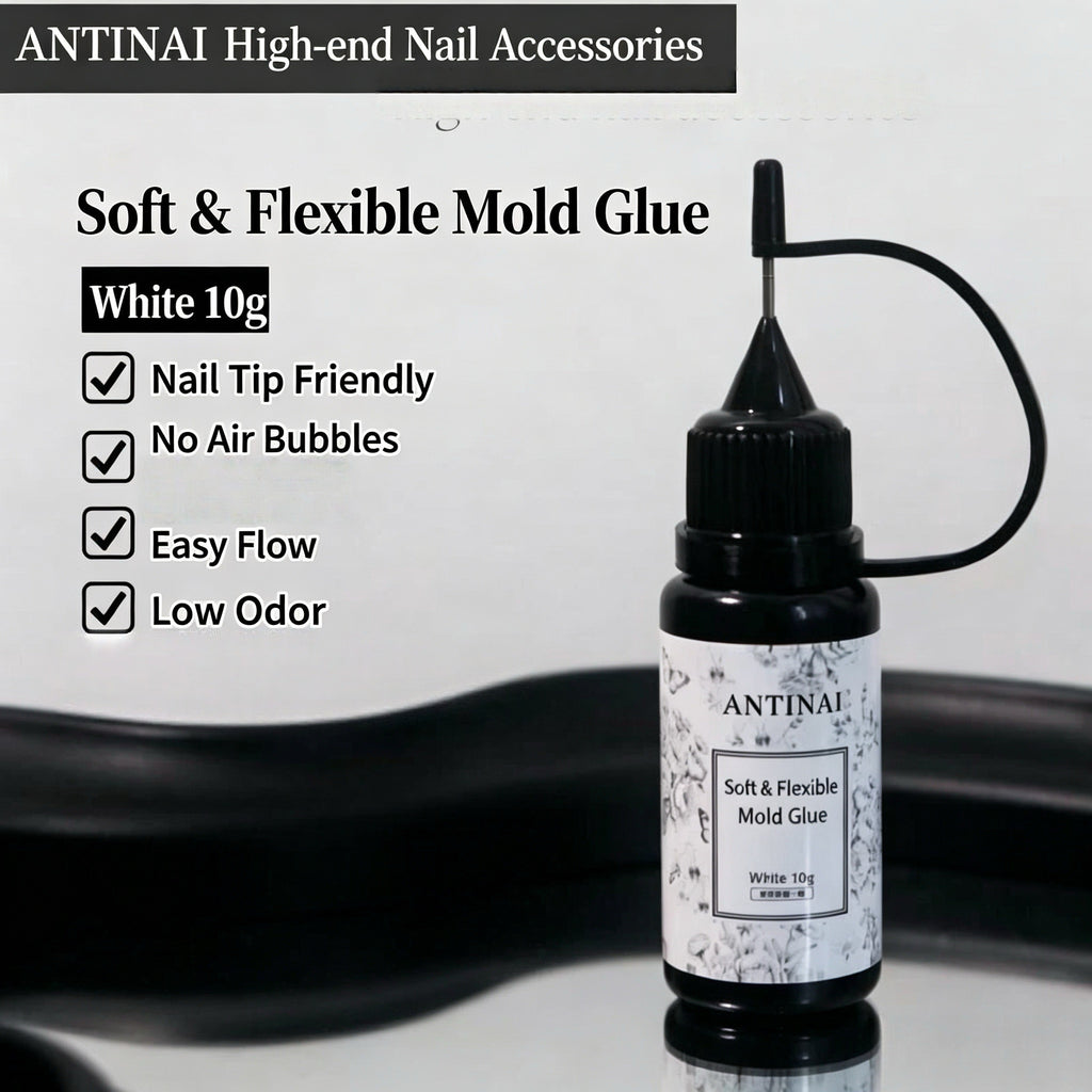 ANTINAI Soft & Flexible Mold Glue – Low‑Odor No‑Bubble UV Gel for 3D Silicone Nail Molds