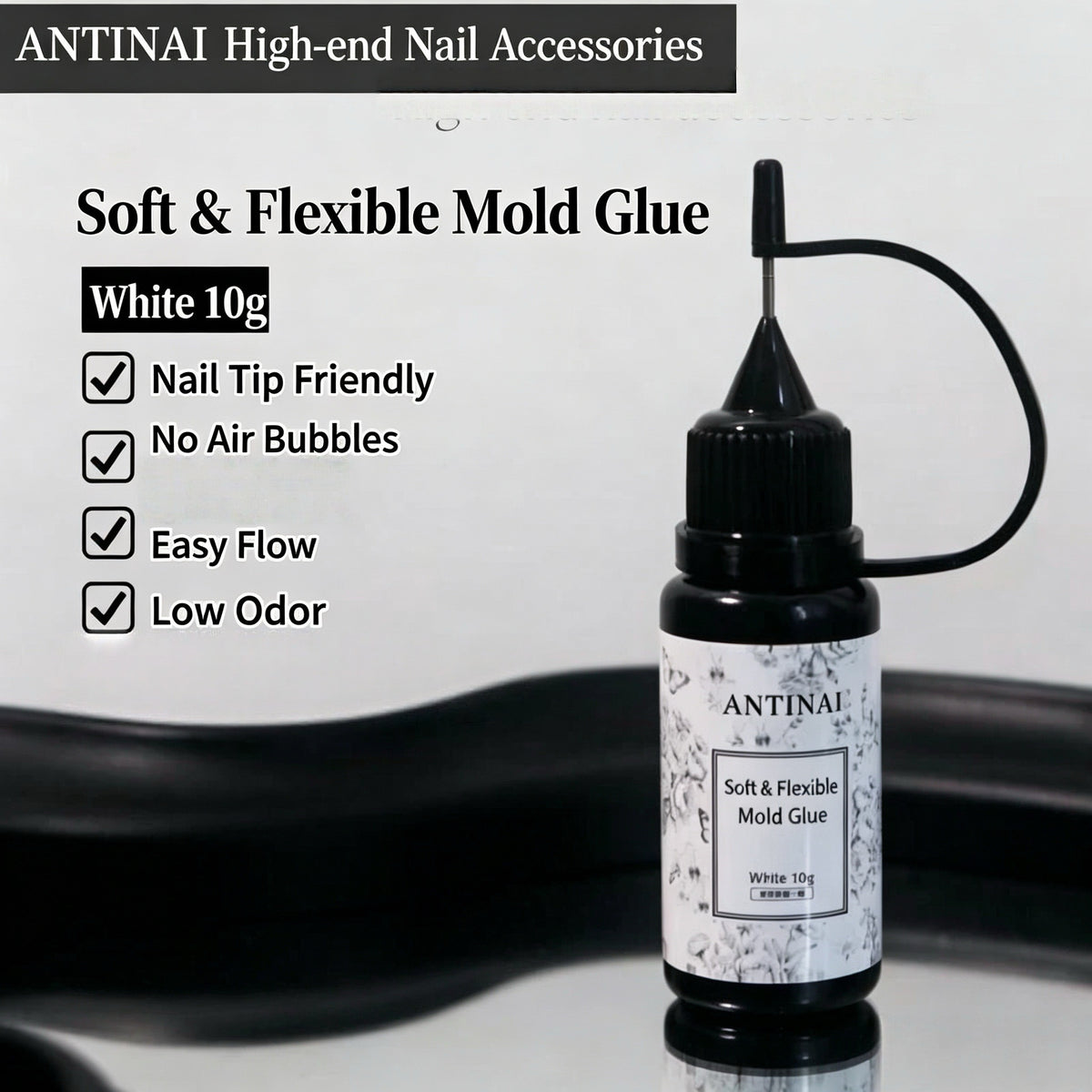 ANTINAI Soft & Flexible Mold Glue – Low‑Odor No‑Bubble UV Gel for 3D Silicone Nail Molds