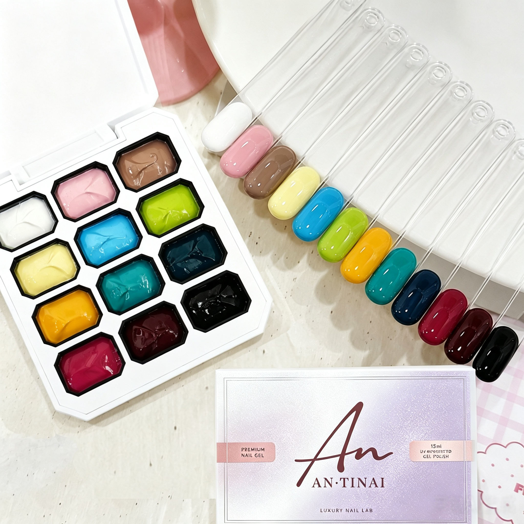 ANTINAI 12‑Colors  Patting Gel, HEMA‑Free & TPO‑Free Non‑Toxic Pigment Paste, Professional Salon Nail Supplies