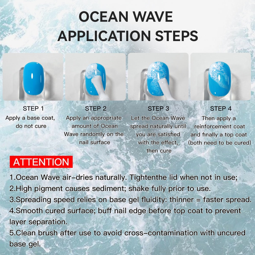 ANTINAI Ocean Wave Blooming Nail Art Gel - White | Water-Based Wave & Marble Texture