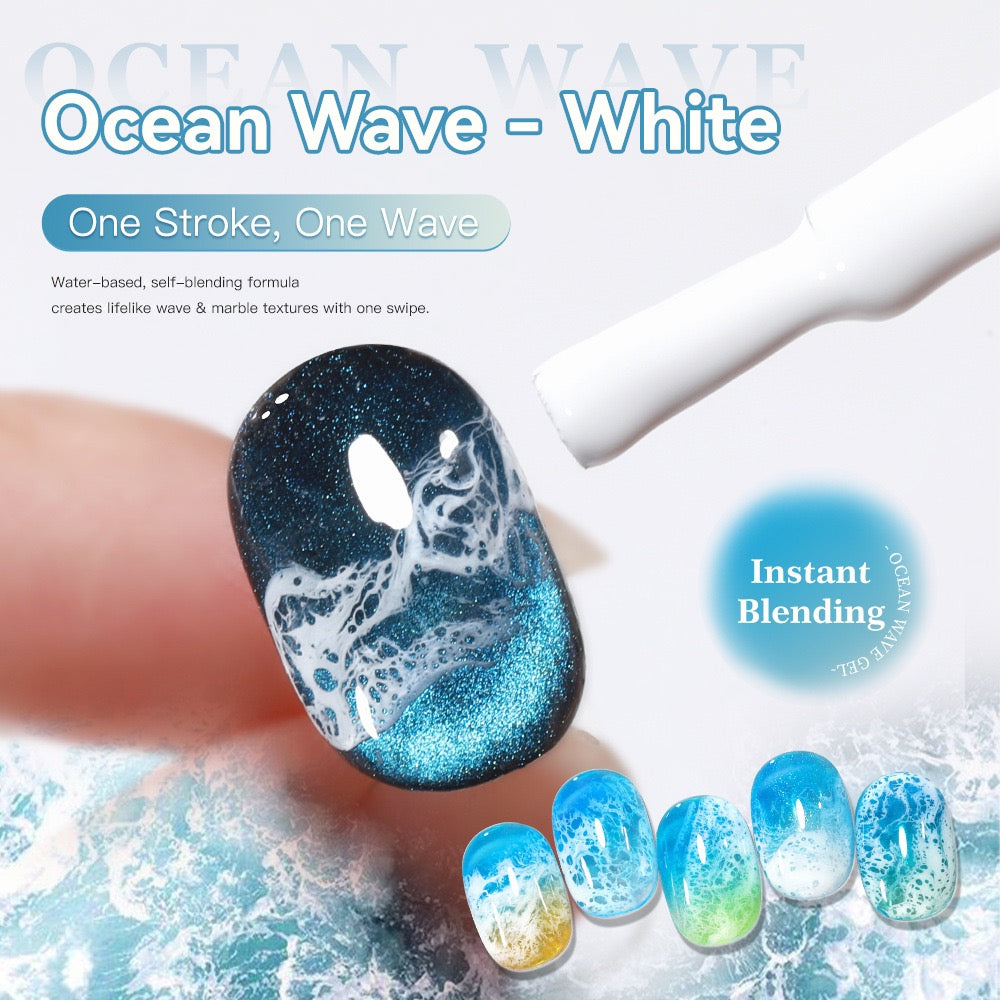 ANTINAI Ocean Wave Blooming Nail Art Gel - White | Water-Based Wave & Marble Texture