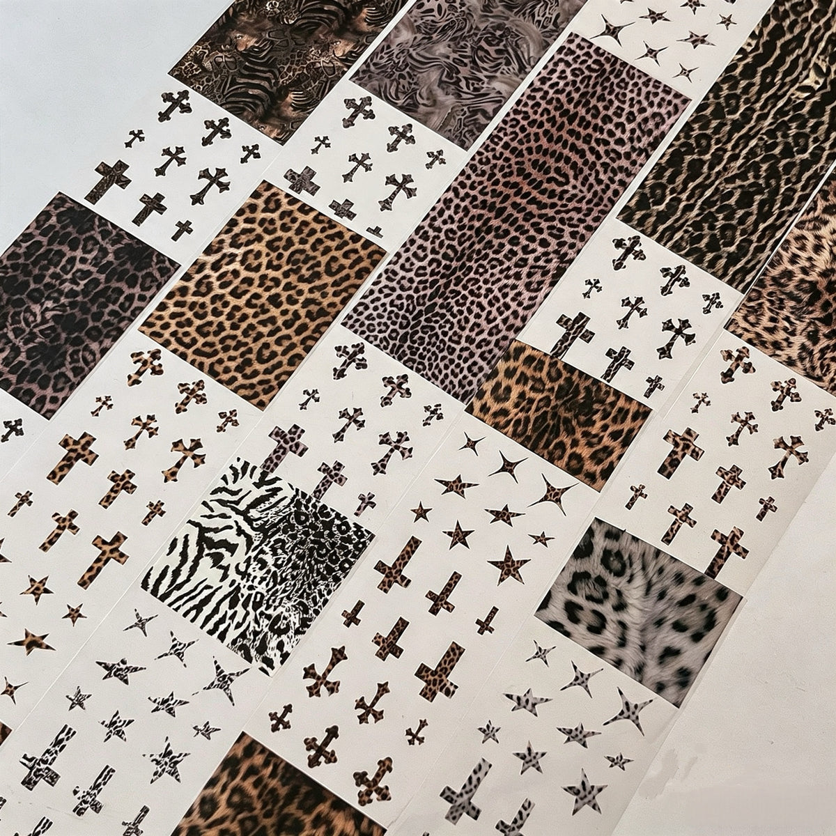 Autumn Winter Fur Leopard Print Nail Transfer Foil Set, Animal Skin Nail Art Transfer Paper For Manicure