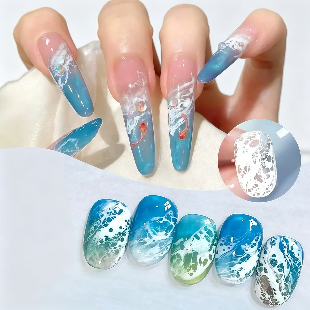 ANTINAI Ocean Wave Blooming Nail Art Gel - White | Water-Based Wave & Marble Texture