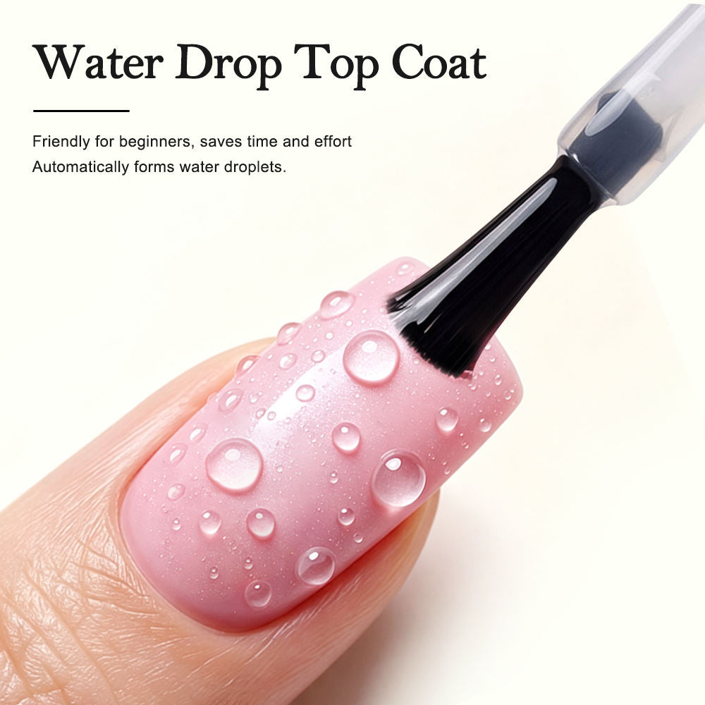 Water‑Drop Top Coat #01, Must Use With No.02, Create 3D Water‑Drop Effect Glossy Nail Gel for Nail Salon