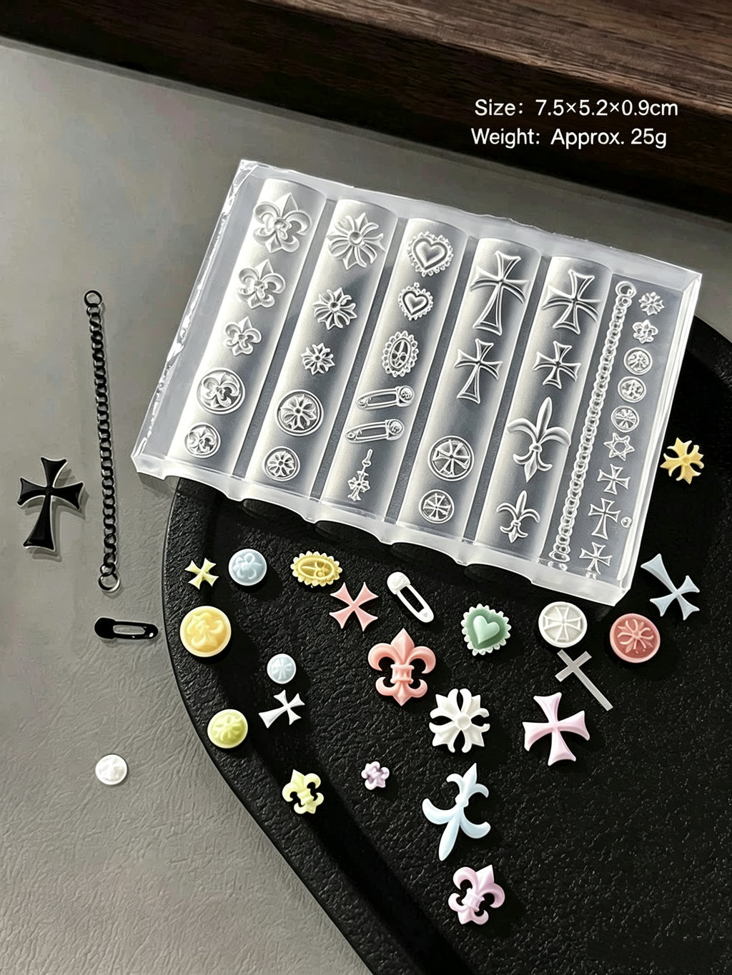 Cross & Heart Butterfly Silicone Nail Mold｜3D Relief Nail Art Mould for Relief Gel, Molding Gel