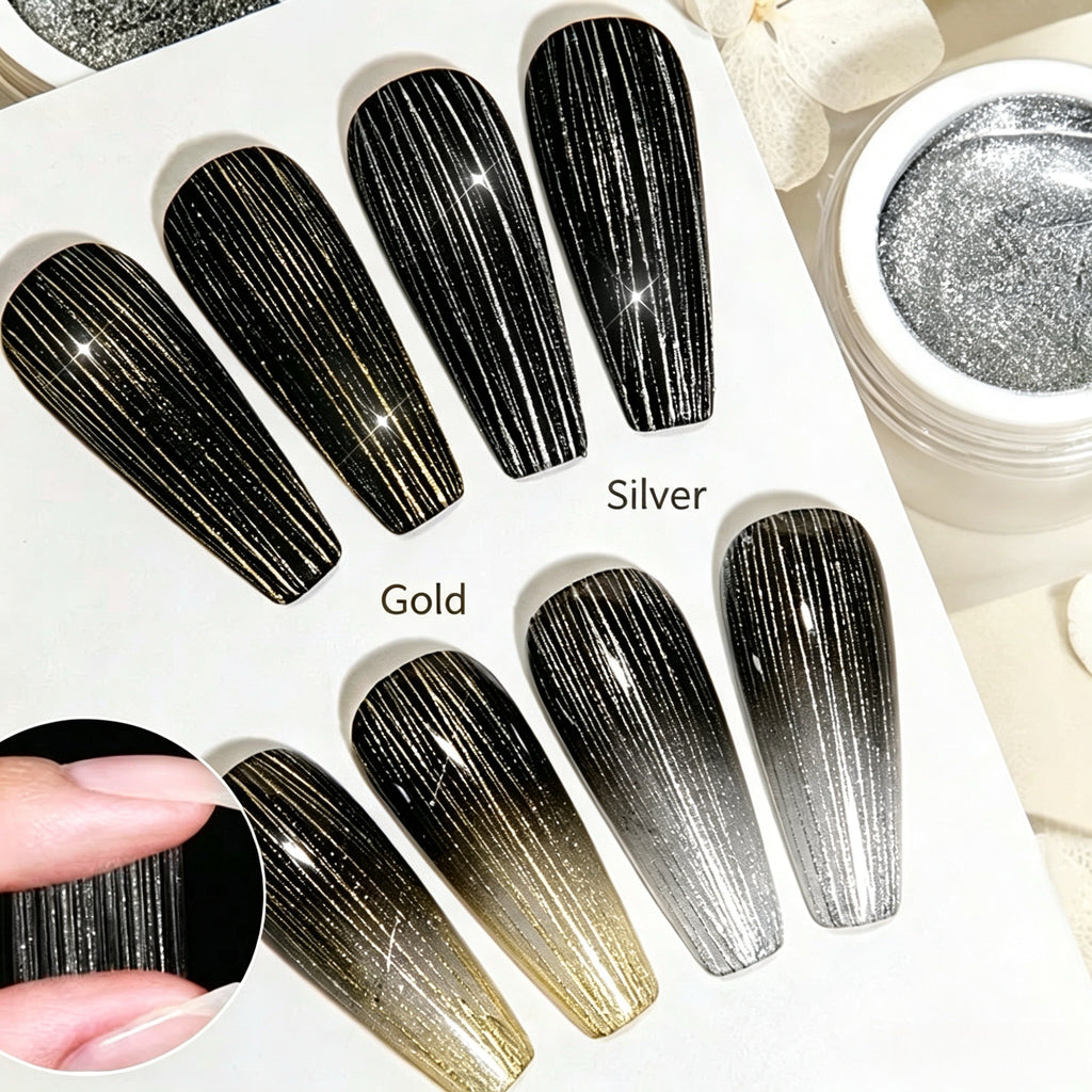 Metallic Glitter Drawing Spider Gel For DIY Nail Art Line‑Design