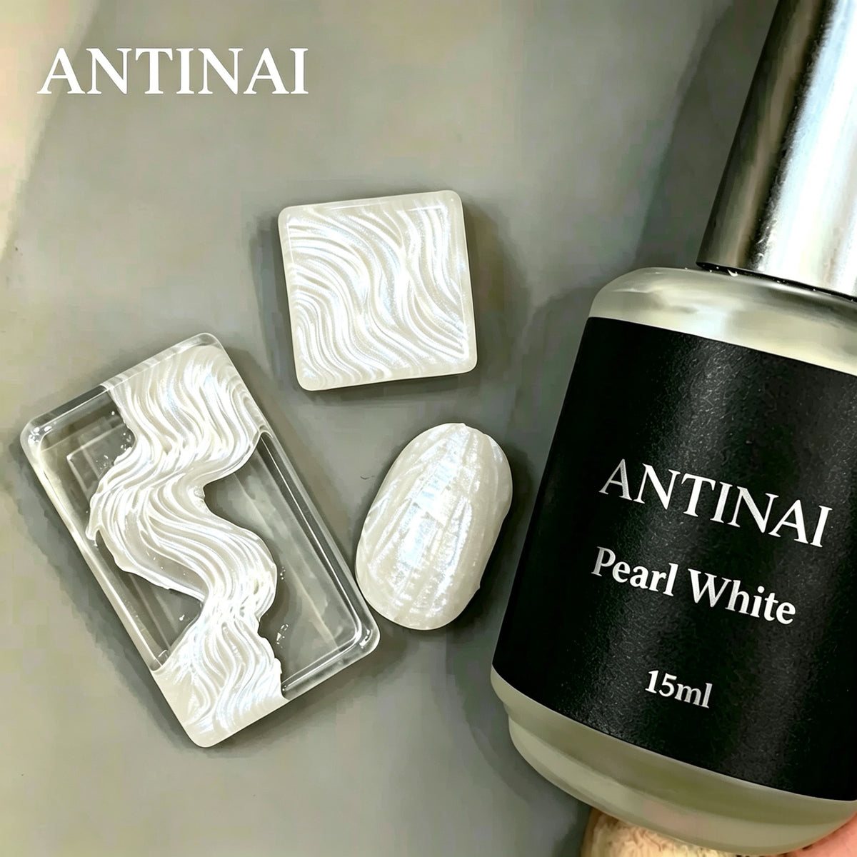ANTINAI Mirror Metal Painting Gel, Gold, Silver & Pearl White Air-Dry Metallic Liner Gel for Nail Salon Art