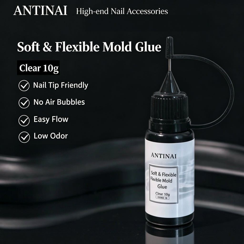 ANTINAI Soft & Flexible Mold Glue – Low‑Odor No‑Bubble UV Gel for 3D Silicone Nail Molds