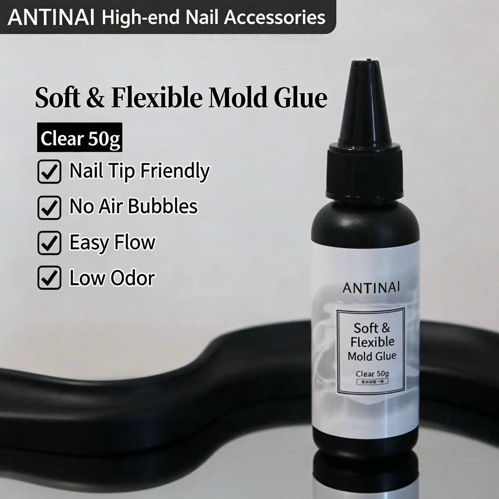 ANTINAI Soft & Flexible Mold Glue – Low‑Odor No‑Bubble UV Gel for 3D Silicone Nail Molds