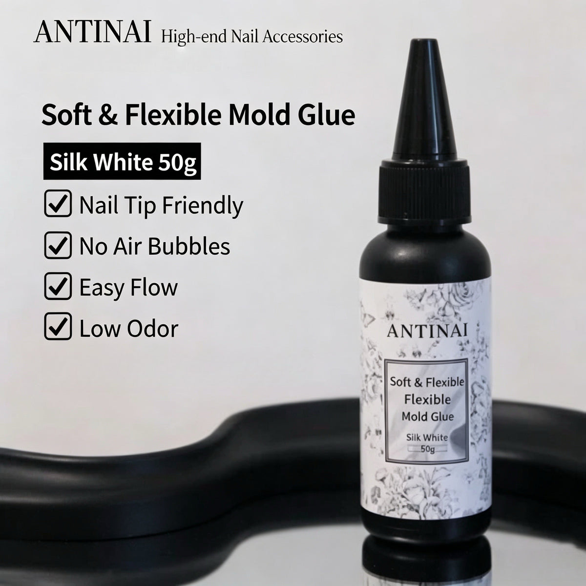 ANTINAI Soft & Flexible Mold Glue – Low‑Odor No‑Bubble UV Gel for 3D Silicone Nail Molds
