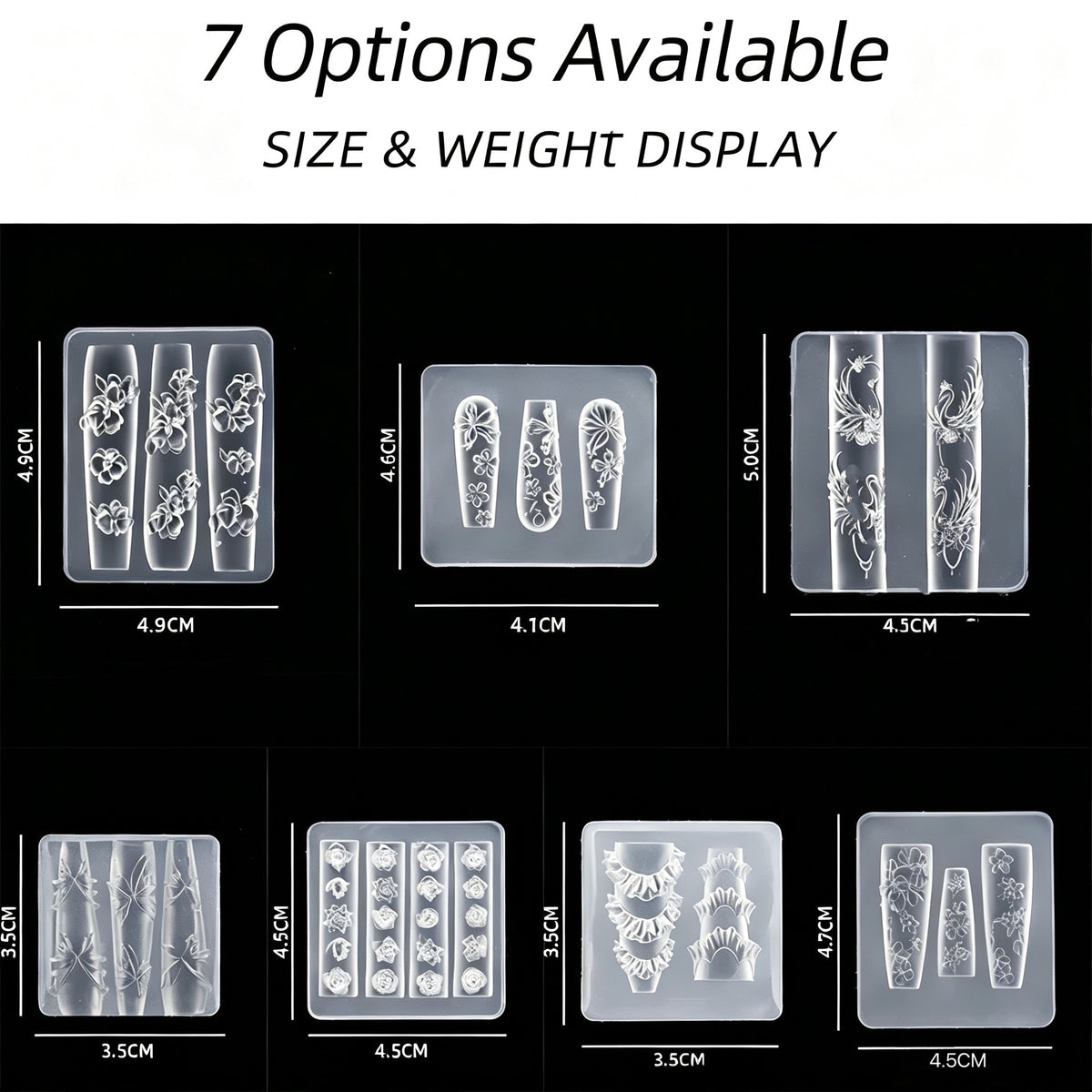 ANTINAI 3D Silicone Nail Art Molds | Embossed Nail Carving & Sculpture Silicone Templates