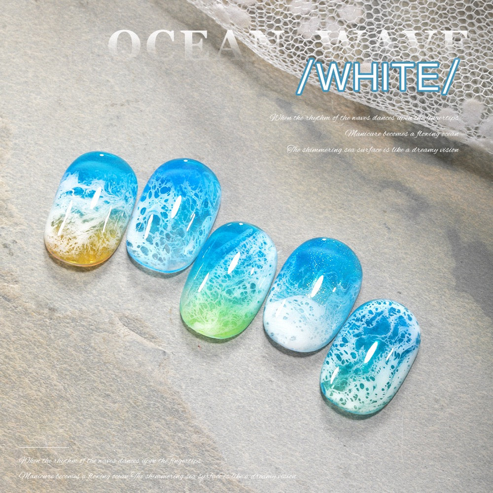 ANTINAI Ocean Wave Blooming Nail Art Gel - White | Water-Based Wave & Marble Texture