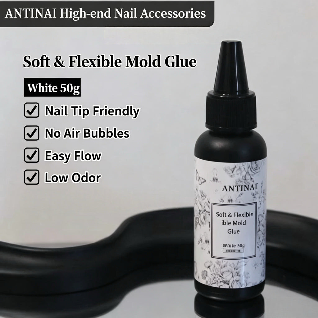 ANTINAI Soft & Flexible Mold Glue – Low‑Odor No‑Bubble UV Gel for 3D Silicone Nail Molds