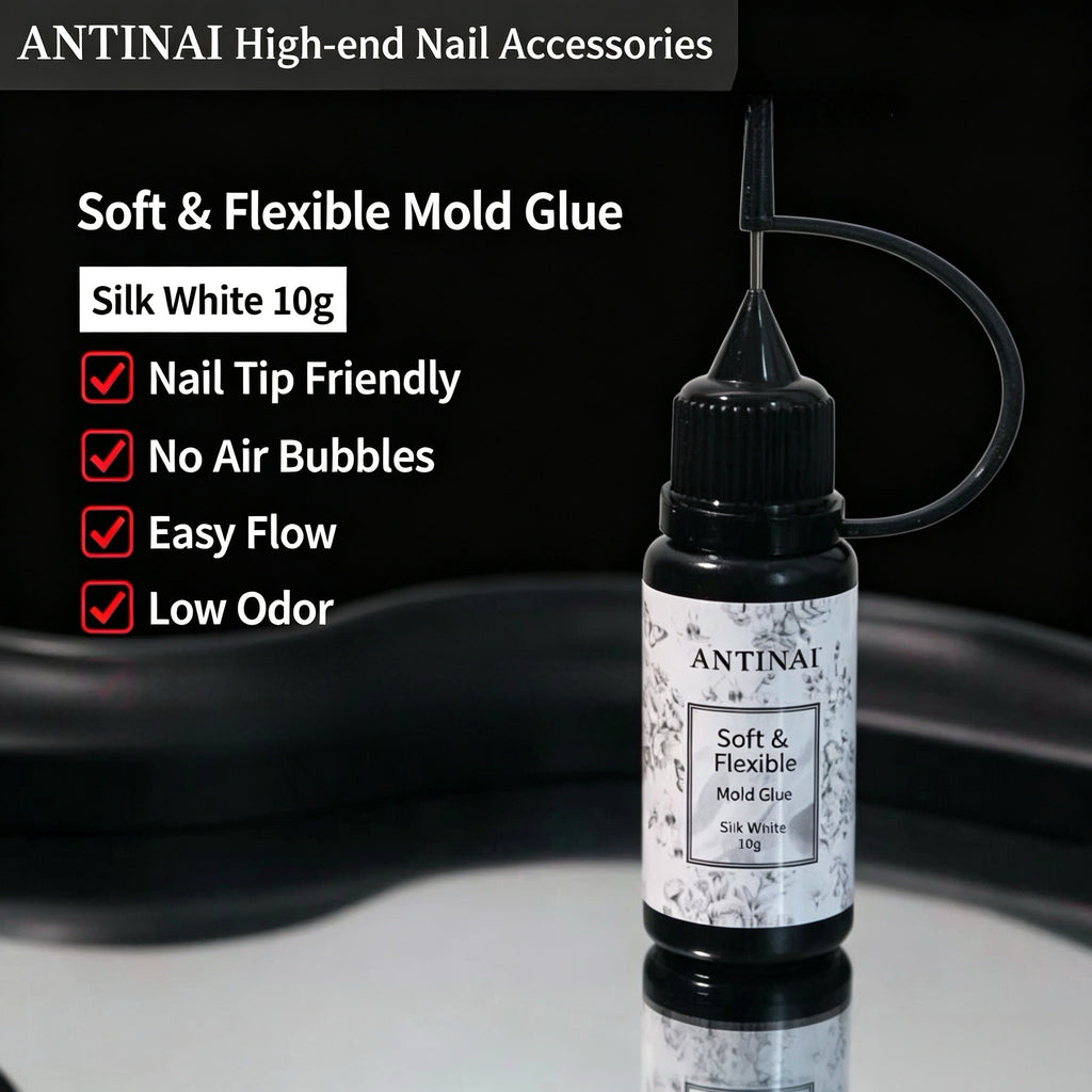 ANTINAI Soft & Flexible Mold Glue – Low‑Odor No‑Bubble UV Gel for 3D Silicone Nail Molds