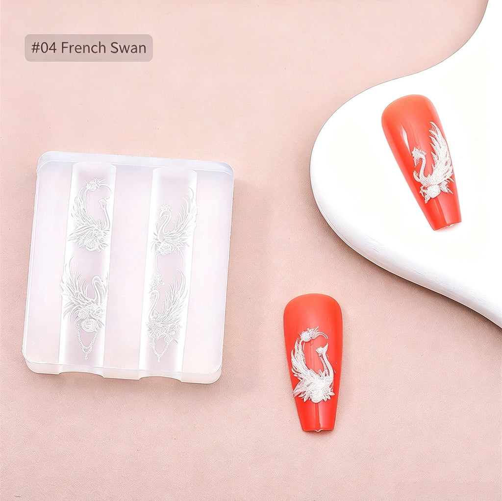ANTINAI 3D Silicone Nail Art Molds | Embossed Nail Carving & Sculpture Silicone Templates