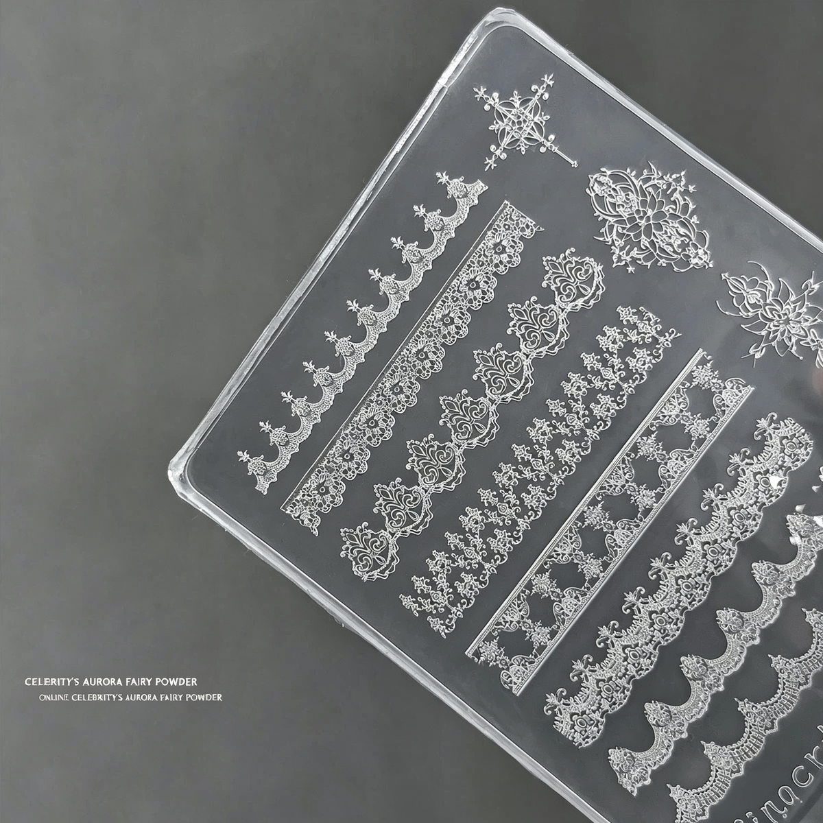 ANTINAI Ultra‑thin Lace Nail Silicone Mold, 3D Lace Emboss Mould for Nail Art Decoration