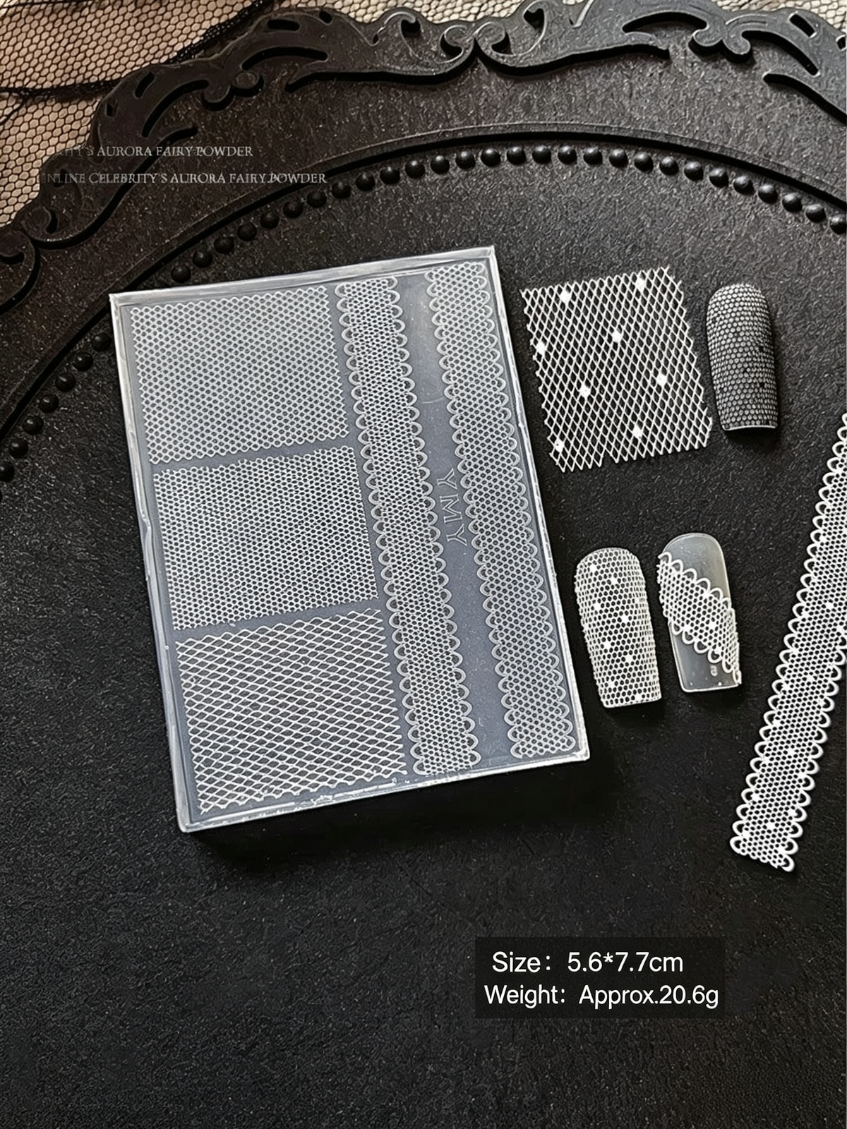 ANTINAI Ultra‑thin Lace Nail Silicone Mold, 3D Lace Emboss Mould for Nail Art Decoration