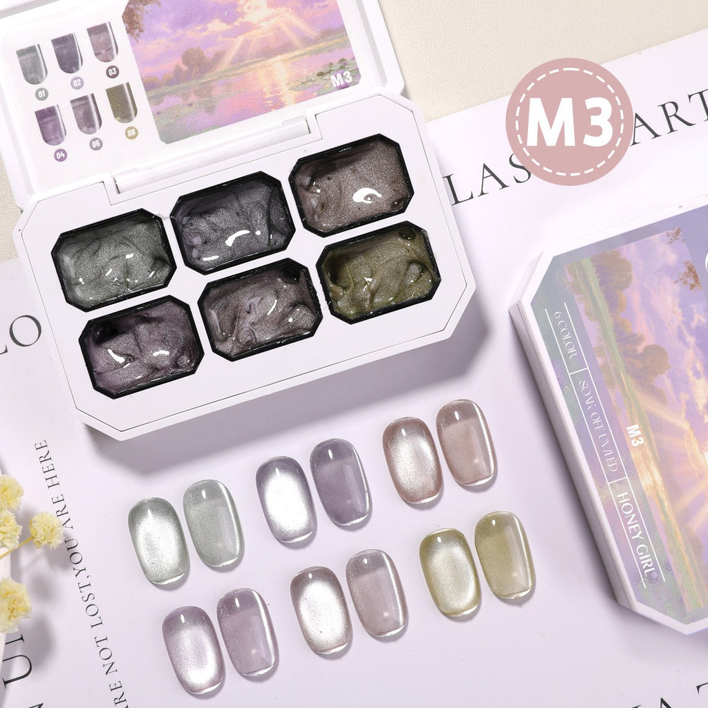 6 Colors Chameleon Magnetic Cat Eye Gel Polish Set