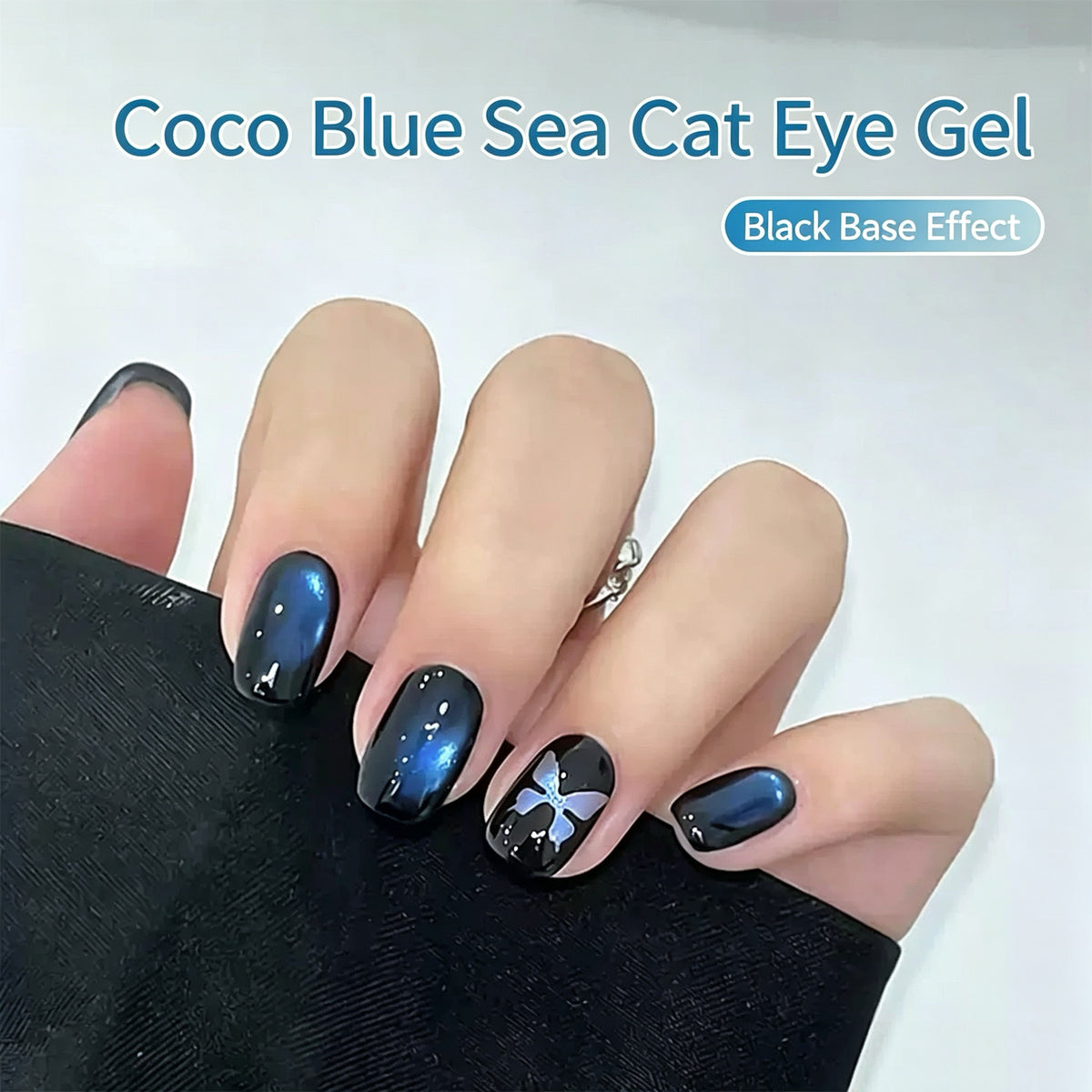 ANTINAI Coco Blue Sea Cat Eye Gel 9 Colors Set, Shining Blue Light Magnetic Nail Gel Polish