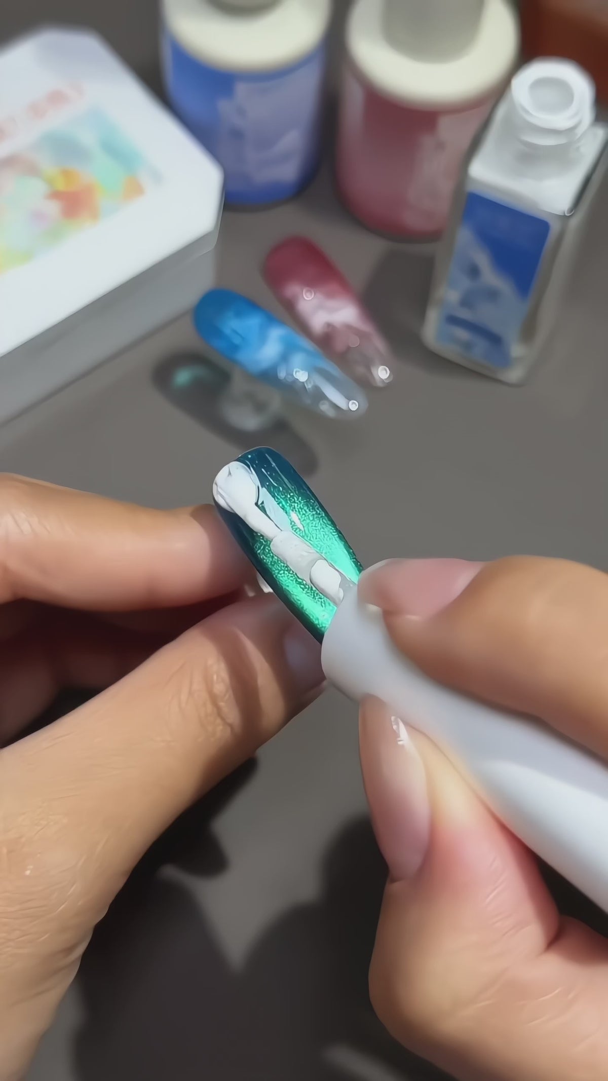 ANTINAI Ocean Wave Blooming Nail Art Gel - White | Water-Based Wave & Marble Texture
